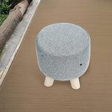Fabric Ottoman Foot Stool Rest Pouffe Footstool Wood Storage Padded Seat - Rear View