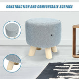 Fabric Ottoman Foot Stool Rest Pouffe Footstool Wood Storage Padded Seat - Close-Up Angle