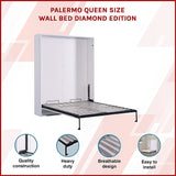 Palermo Queen Size Wall Bed Diamond Edition - Side View