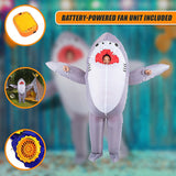 Shark Fancy Dress Fan Inflatable Costume Suit - Low Angle