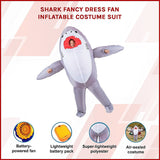 Shark Fancy Dress Fan Inflatable Costume Suit - Side View