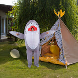 Shark Fancy Dress Fan Inflatable Costume Suit - Rear View