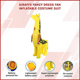 Giraffe Fancy Dress Fan Inflatable Costume Suit - Side View