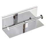 Stainless Steel Double Toilet Paper Holder Towel Roll Tissue Rack Storage Shelf - Close-Up Angle