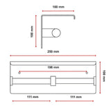 Stainless Steel Double Toilet Paper Holder Towel Roll Tissue Rack Storage Shelf - Extra Image