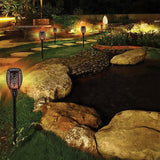 10 Pack Solar Torch Lights 96 LED Flickering Lighting Dancing Flame Garden Lamp - 45-Degree Angle