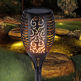 10 Pack Solar Torch Lights 96 LED Flickering Lighting Dancing Flame Garden Lamp - Front View