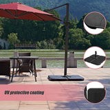 Outdoor Patio 4-Piece Cantilever Offset 3M Umbrella Base Stand Weight Water Sand - Rear View