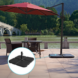 Outdoor Patio 4-Piece Cantilever Offset 3M Umbrella Base Stand Weight Water Sand - Low Angle