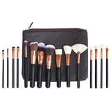 Soft 15Pcs Pro Face Powder Makeup Brushes Set Eyeshader Blending Highlight Tools