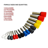 1200Pcs Bootlace Ferrule Crimper kit 0.25-10mm2 Cord End Ratchet Crimping Tool - Low Angle