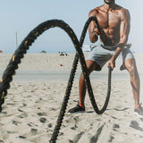 Battle Rope Dia 3.8cm x 9M length Poly Exercise Workout Strength Training - Front View