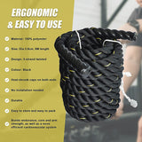 Battle Rope Dia 3.8cm x 9M length Poly Exercise Workout Strength Training - Low Angle