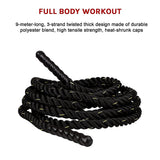 Battle Rope Dia 3.8cm x 9M length Poly Exercise Workout Strength Training - Extra Image