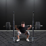 Pair of Adjustable Squat Rack Sturdy Steel Barbell Bench Press Stands GYM/HOME - Front View
