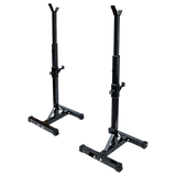 Pair of Adjustable Squat Rack Sturdy Steel Barbell Bench Press Stands GYM/HOME - Top-Down View