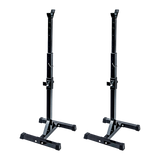Pair of Adjustable Squat Rack Sturdy Steel Barbell Bench Press Stands GYM/HOME - Rear View