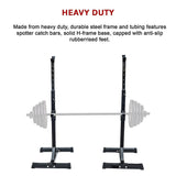 Pair of Adjustable Squat Rack Sturdy Steel Barbell Bench Press Stands GYM/HOME - Extra Image