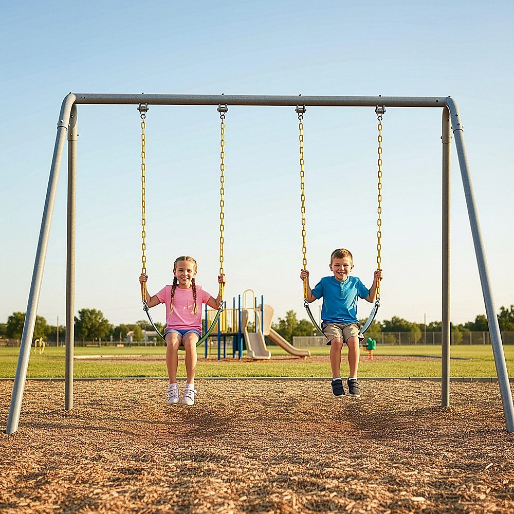 2 Pack Swings Seats Heavy Duty 66 Chain Plastic Coated Playground Swing