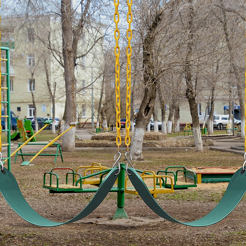 2 Pack Swings Seats Heavy Duty 66 Chain Plastic Coated Playground Swing
