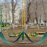 2 Pack Swings Seats Heavy Duty 66 Chain Plastic Coated Playground Swing - Front View
