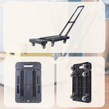 Foldable Hand Flatbed Trolley Cart 6 x 360 Degree Rotating Wheels with Maximum Load 200Kg - Low Angle