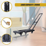 Foldable Hand Flatbed Trolley Cart 6 x 360 Degree Rotating Wheels with Maximum Load 200Kg - Extra Image