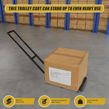 Foldable Hand Flatbed Trolley Cart 6 x 360 Degree Rotating Wheels with Maximum Load 200Kg