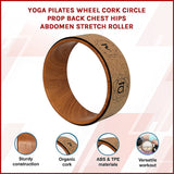 Yoga Pilates Wheel Cork Circle Prop Back Chest Hips Abdomen Stretch Roller - Side View
