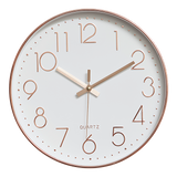 Modern Rose Gold Wall Clock ??Silent Non-Ticking Quartz Battery Operated Design