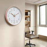 Modern Rose Gold Wall Clock ??Silent Non-Ticking Quartz Battery Operated Design