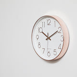 Modern Wall Clock Silent Non-Ticking Quartz Battery Operated Rose Gold - Rear View
