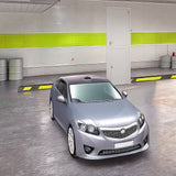 180cm Heavy Duty Rubber Curb Parking Guide Wheel Driveway Stopper Reflective Yellow - Front View