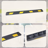 180cm Heavy Duty Rubber Curb Parking Guide Wheel Driveway Stopper Reflective Yellow - Low Angle