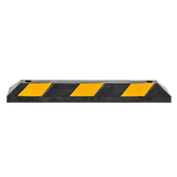 90cm Heavy Duty Rubber Curb Parking Guide Wheel Driveway Stopper Reflective Yellow - Top-Down View