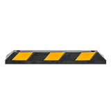 90cm Heavy Duty Rubber Curb Parking Guide Wheel Driveway Stopper Reflective Yellow - Rear View