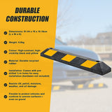 90cm Heavy Duty Rubber Curb Parking Guide Wheel Driveway Stopper Reflective Yellow - Extra Image