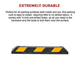 90cm Heavy Duty Rubber Curb Parking Guide Wheel Driveway Stopper Reflective Yellow - Extra Image