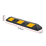 90cm Heavy Duty Rubber Curb Parking Guide Wheel Driveway Stopper Reflective Yellow - Extra Image