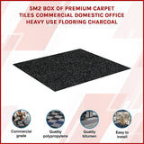5m2 Box of Premium Carpet Tiles Commercial Domestic Office Heavy Use Flooring Charcoal - Top-Down View