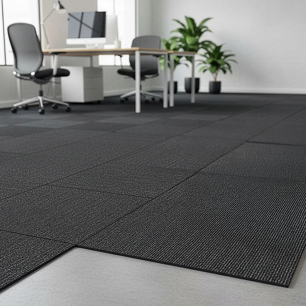 5m2 Box of Premium Carpet Tiles Commercial Domestic Office Heavy Use Flooring Charcoal