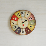 Large Colourful Wall Clock Kitchen Office Retro Timepiece - Rear View