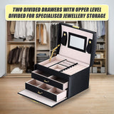 Jewellery Storage Box Girls Rings Necklaces Display Organiser Storage Case - Extra Image