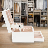 Jewellery Storage Box Girls Rings Necklaces Display Organiser Storage Case - 45-Degree Angle