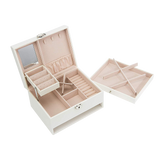Jewellery Storage Box Girls Rings Necklaces Display Organiser Storage Case - Close-Up Angle
