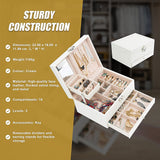 Jewellery Storage Box Girls Rings Necklaces Display Organiser Storage Case - Extra Image