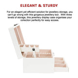 Jewellery Storage Box Girls Rings Necklaces Display Organiser Storage Case - Extra Image