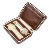 4 Watch Box Display Travel Case PU Leather - Rear View