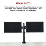 Dual LCD Monitor Desk Mount Stand Adjustable Fits 2 Screens Up To 27 - Extra Image