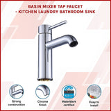 Basin Mixer Tap Faucet -Kitchen Laundry Bathroom Sink - Side View